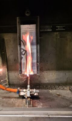 EN ISO 11925 Flammability Test Of Building Materials - Single Fire Source Test